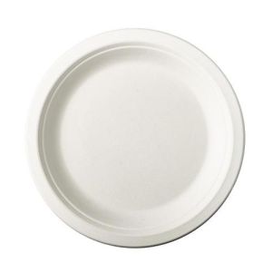 Πιάτο Στρογγυλό Λευκό από Ζαχαροκάλαμο 22,5cm/100τεμ